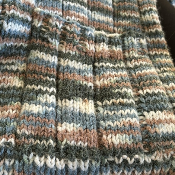 Handmade Clueless Preppy Wool Blend Boyfriend Chunky Cardigan Sweater M Pockets - Picture 7 of 7